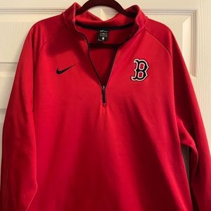 Nike Mens Boston Red Sox  1/4 zip dri fit pullover